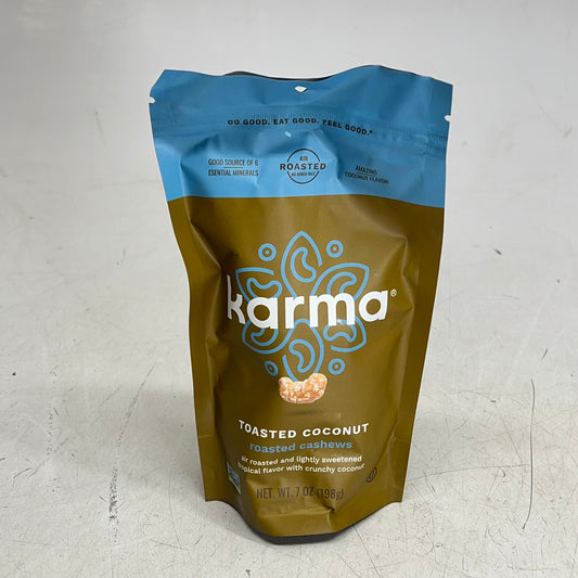KARMA (6 PACK) Toasted Coconut Roasted Cashews 6 Essential Minerals 7oz BB 04/27
