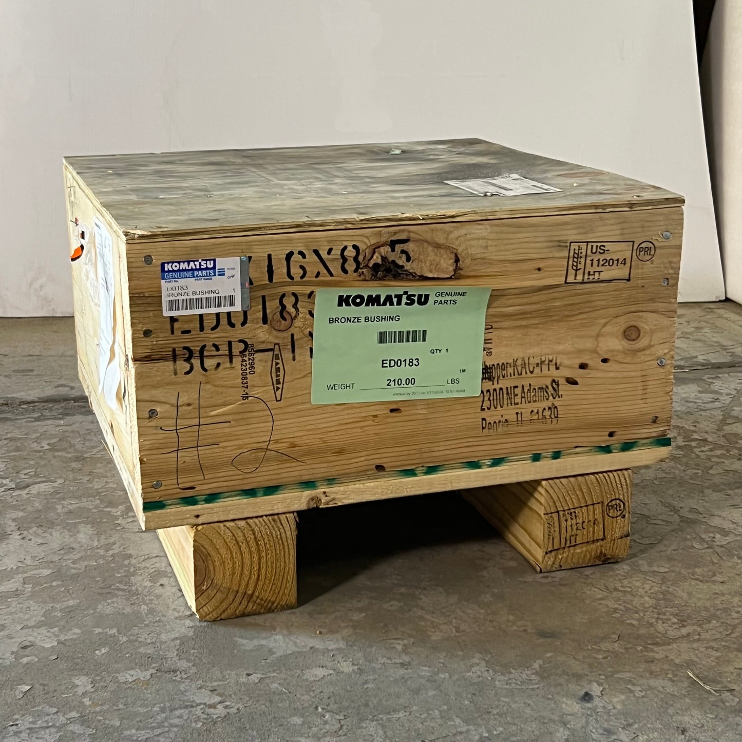 KOMATSU Bronze Bushing Sz 15.5" D x 8" H ED0183