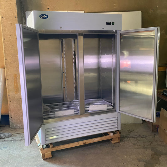 Z@ KALIFON Double Solid Door Stanless Steel Commercial Freezer 54"W x 78"H x 31"L Steel KF-49B