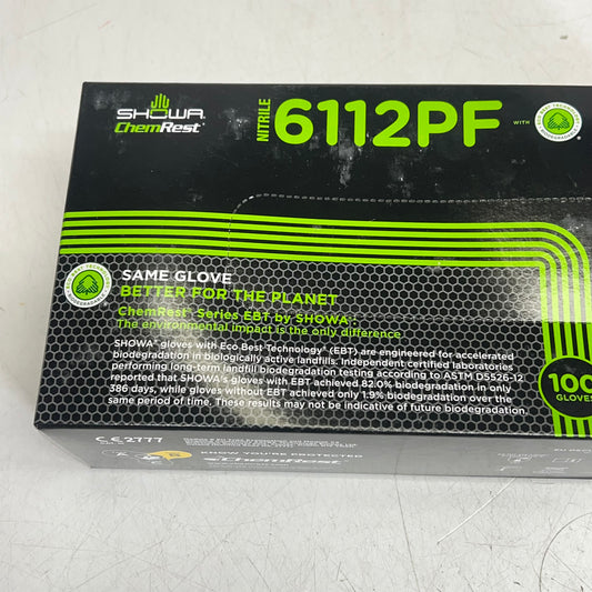 ZA@ SHOWA Biodegradable Single-use Gloves Prioritizes Unisex Sz XL Black 6112PF (New Other)