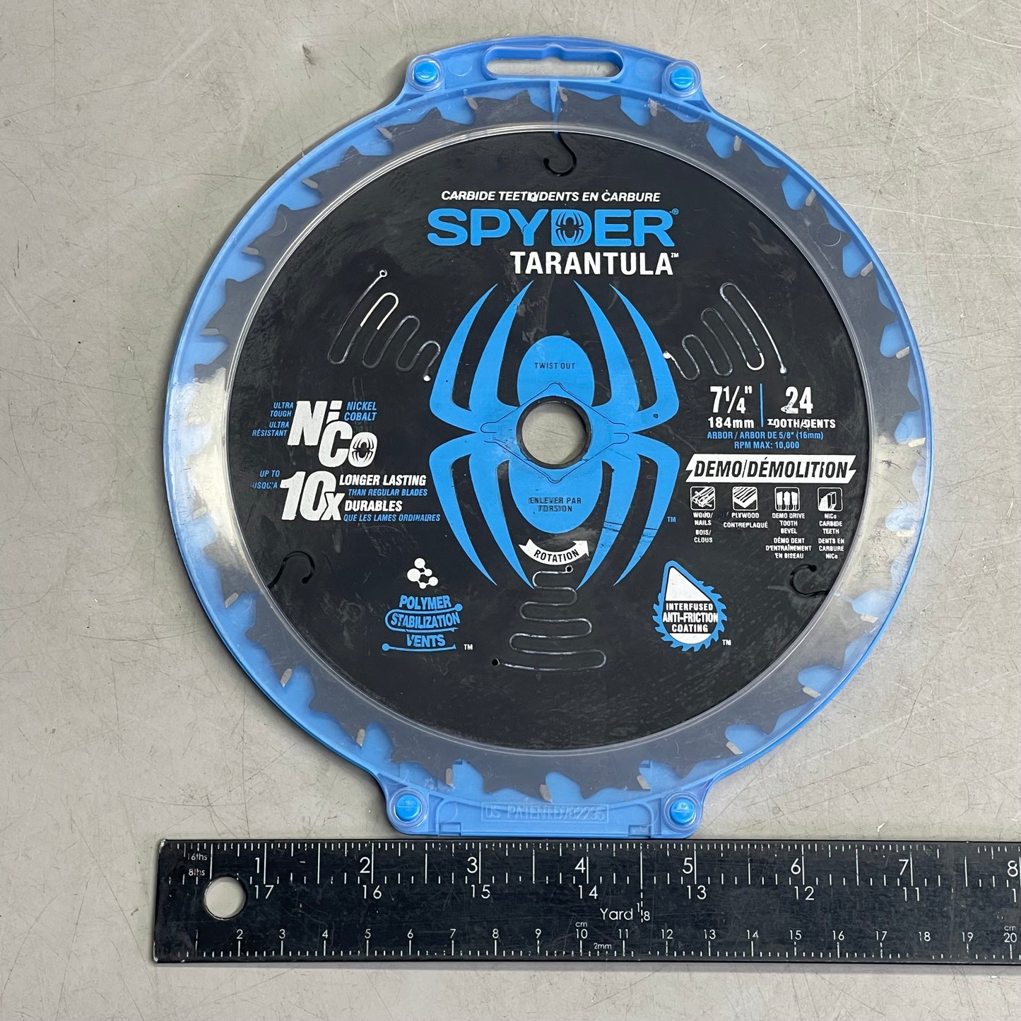 SPYDER Tarantula Demolition Circular Saw Blade 24-Tooth, 7-1/4" Black 13006