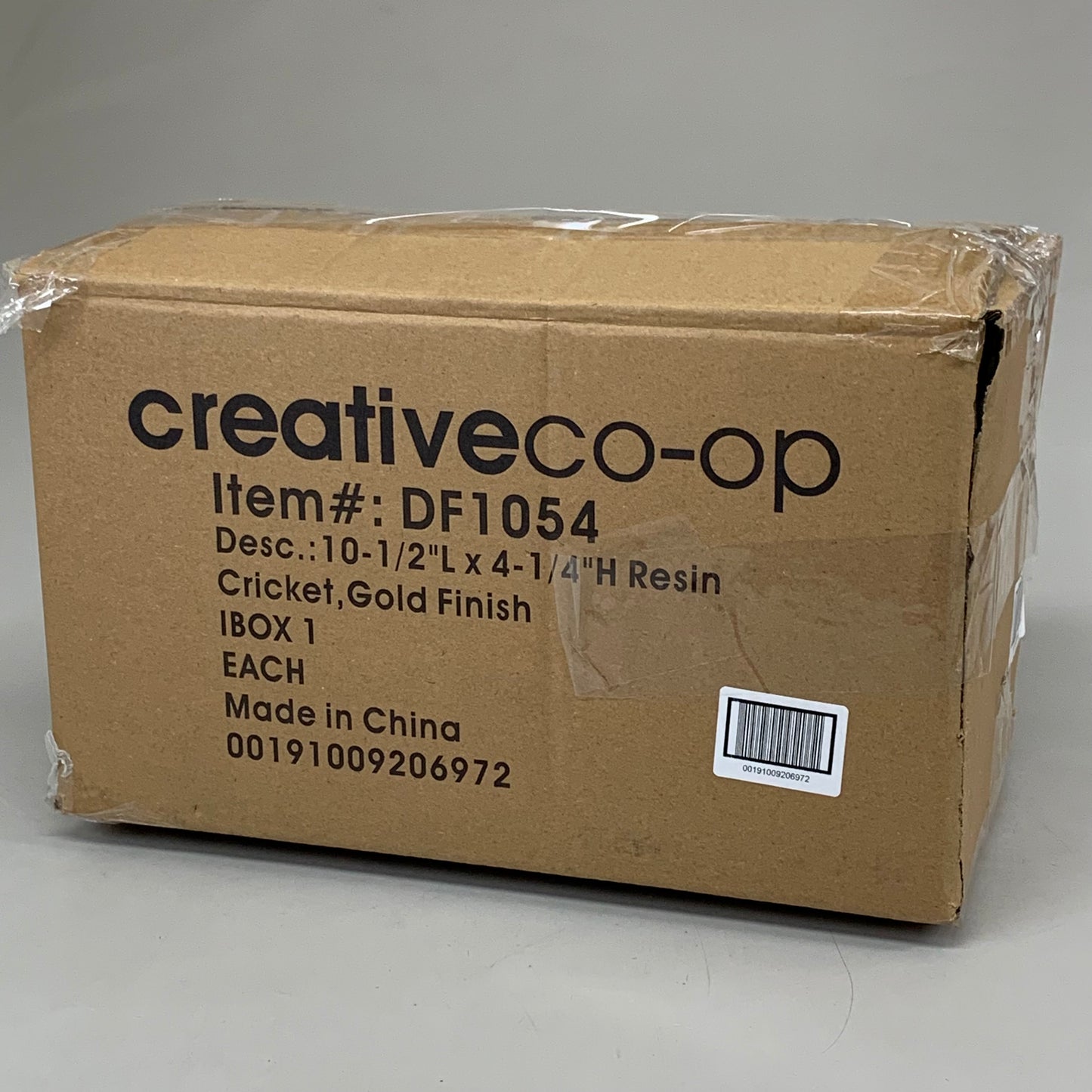 CREATIVE CO-OP Gold Resin Cricket Figurine 10"x4.5"x4.5" Overall Length Gold DF1054