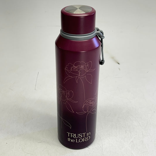 CHRISTIAN ART GIFTS Trust In The Lord Stainless Steel Water Bottle 24oz Plum