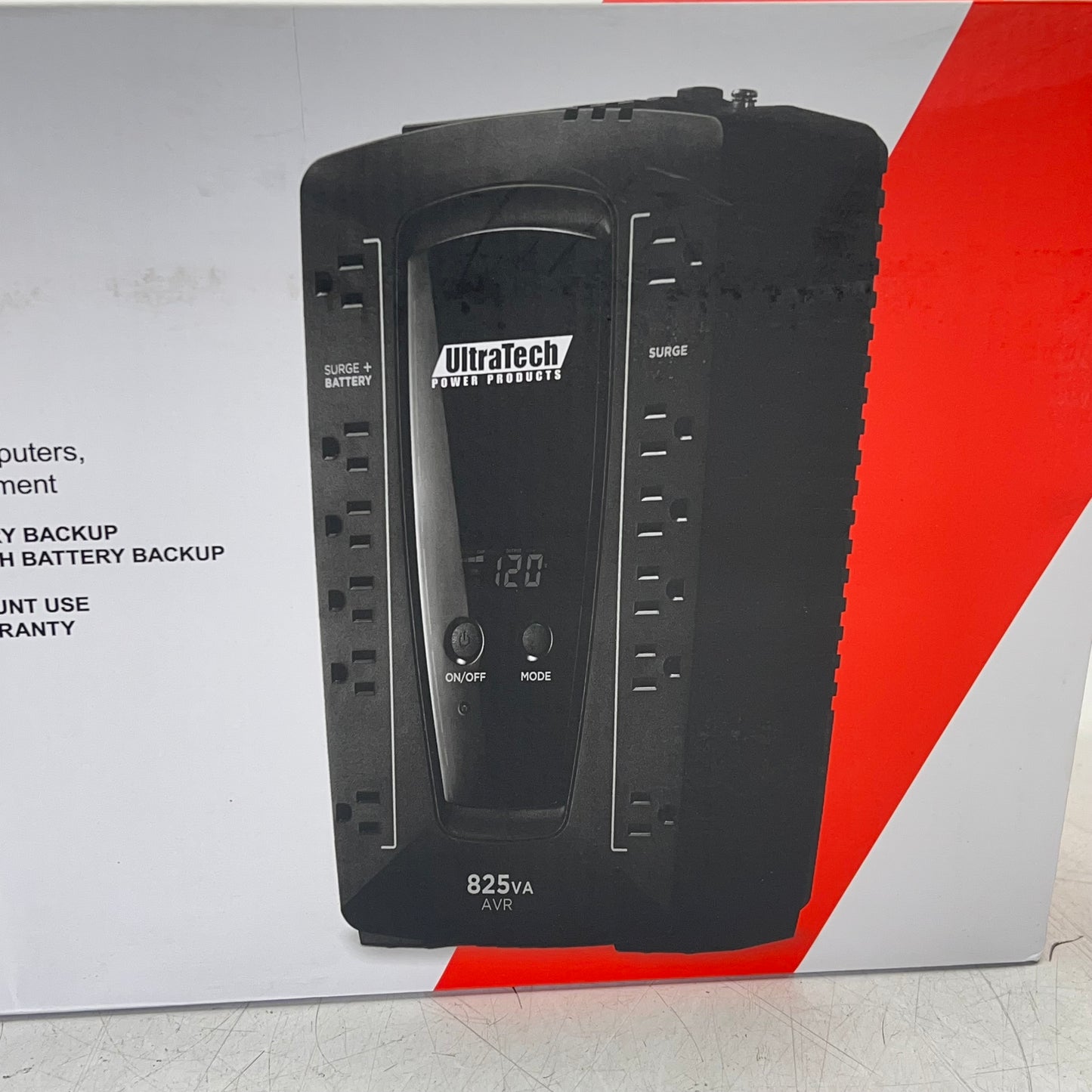 ULTRATECH Battery Backup Line-interactive Compact Ups 12 Outlet 0E-825V12VRD