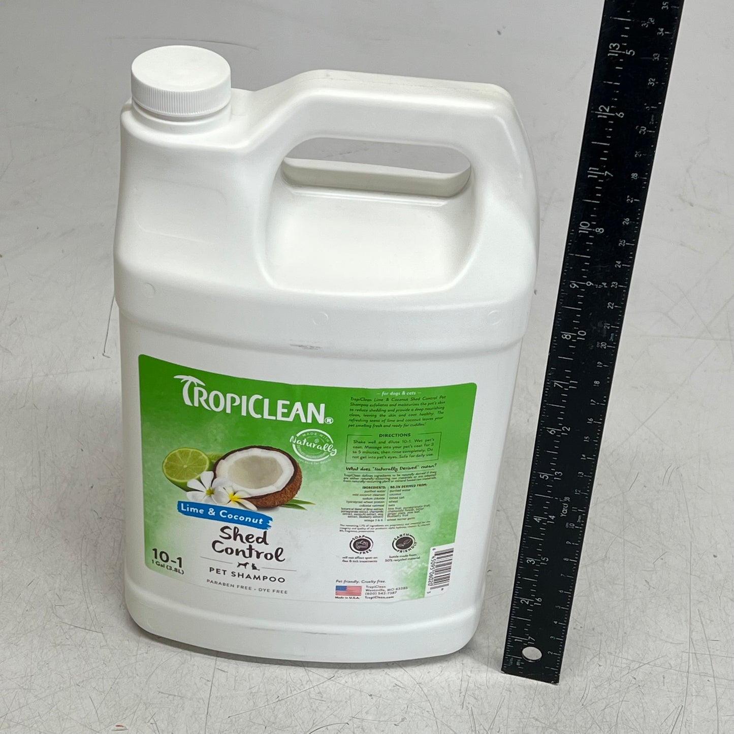 TROPICLEAN Lime & Coconut Shed Control Shampoo for Pets Naturally Derived 1 Gal