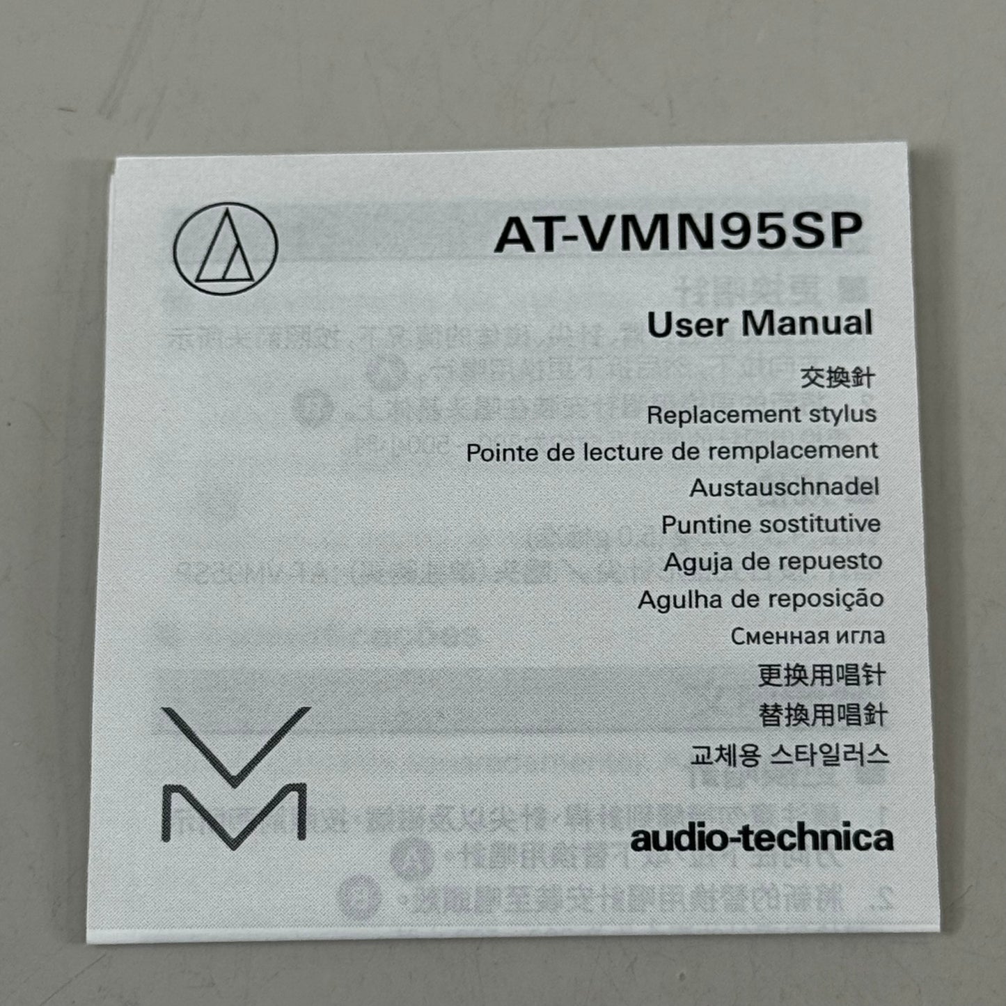 AUDIO-TECHNICA VMN 95 Replacement Stylus For 78 Rpm SP Record 3.0 mil Grey AT-VM95SP