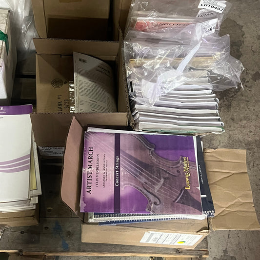 ZA@ Pallet of MIXED ASSORTED SHEET MUSIC, FILTER PAPER & ABORABANT SHEET (AS-IS)