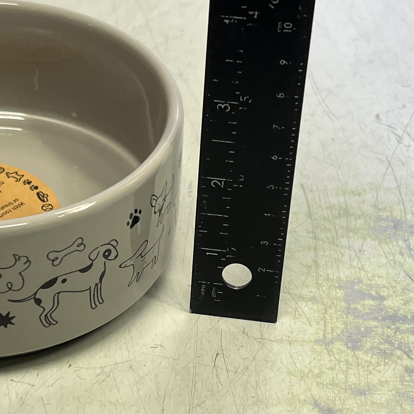 ZA@ INTERFORM (2 PACK) Ceramic Dog Feeding/Water Bowl Fits 2 Cups Grey