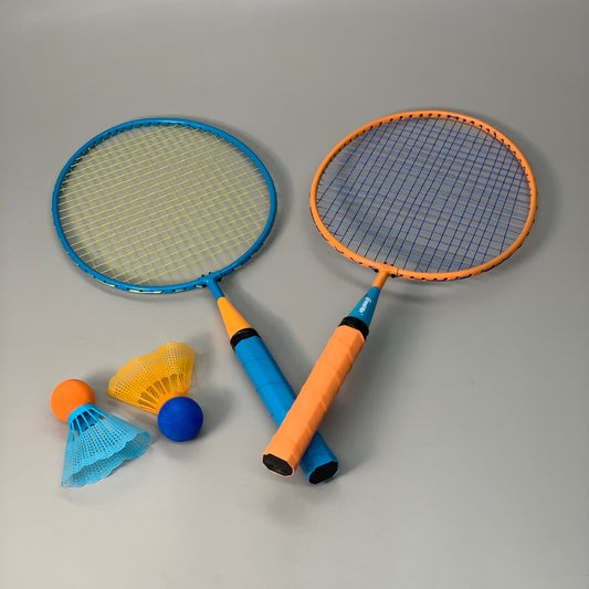ZA@ FRANKLIN (2 PACK, 4 Total Rackets) Smashminton Set of 2 Birdies 18 1/2" x 8" Orange/Blue 52608 C