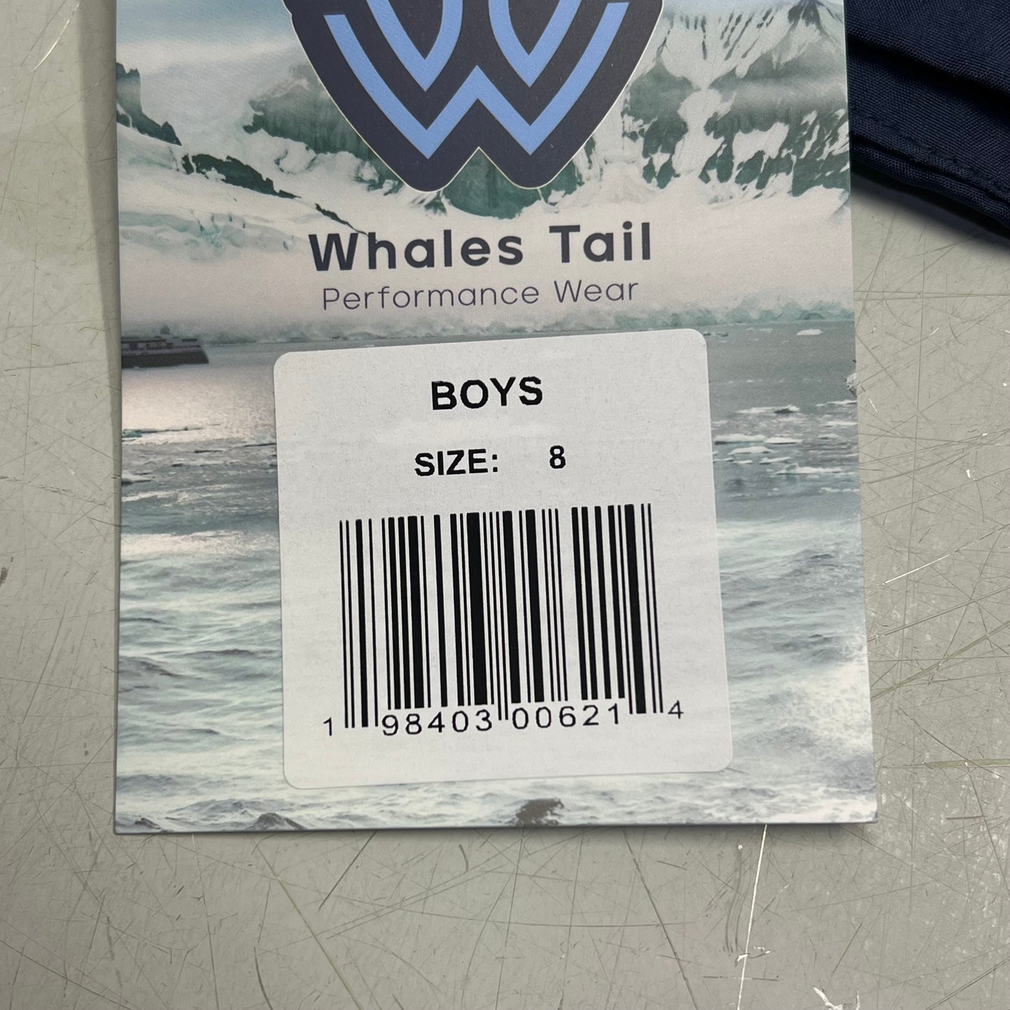 WHALES TAIL PERFORMANCE Fleece Lined Windbreaker Jacket Boys Sz 8 Navy Blue