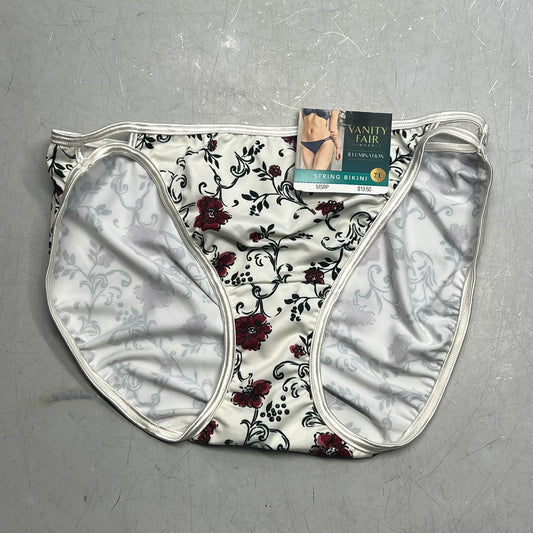 ZA@ VANITY FAIR Lot Of String Bikini Underwear Silk Soft Floral Pattern Women's Variety of Sizes Pink/White/Red/Green