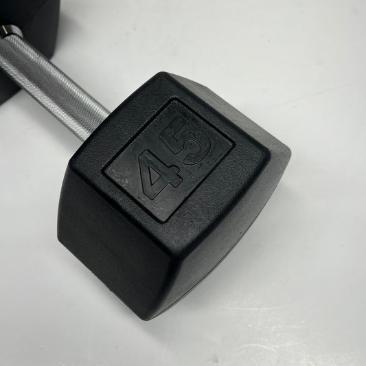 ZA@ TAG Metal & Rubber Dumbbells 45lbs Black/Chrome 1908