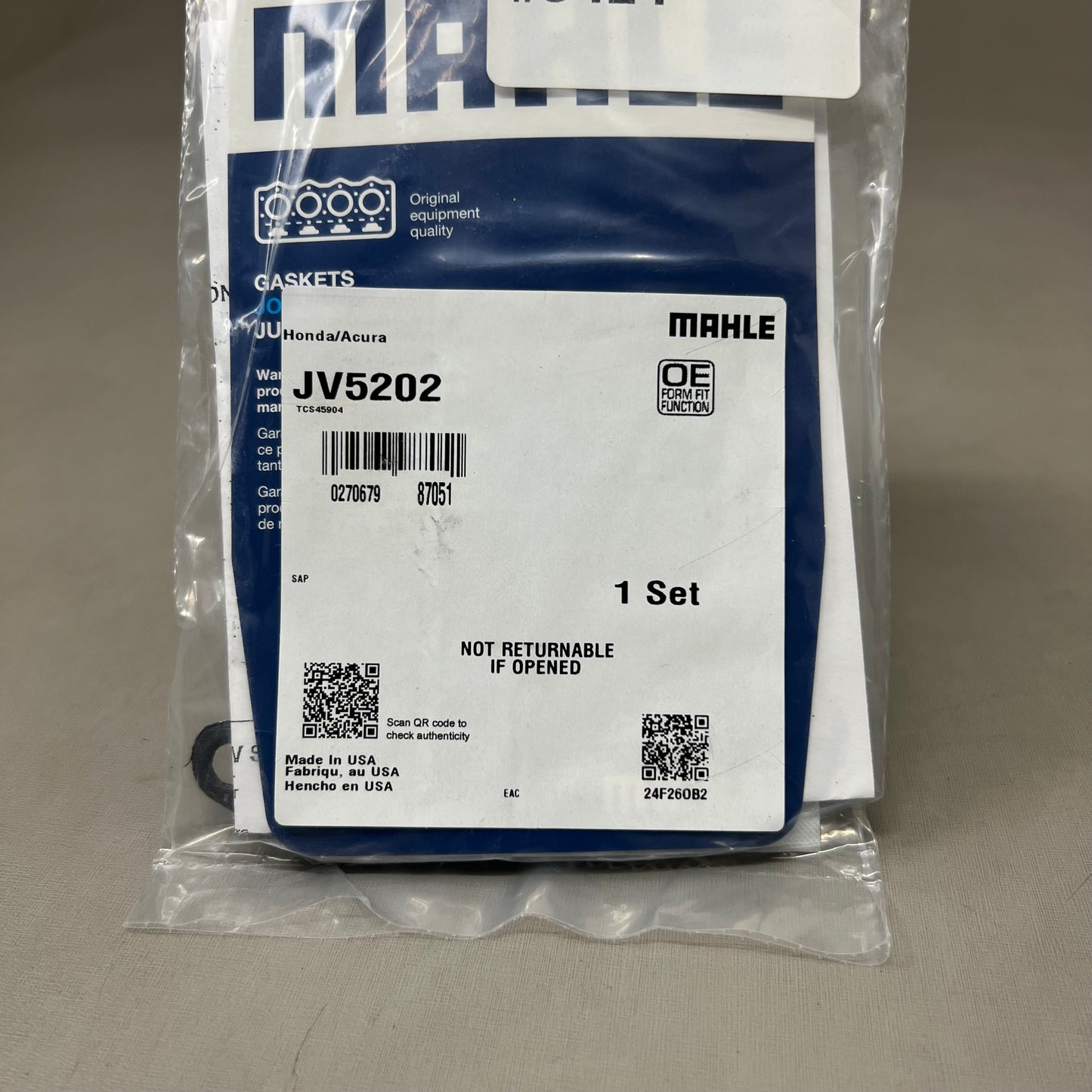 MAHLE Engine Timing Cover Gasket For Honda JV5202