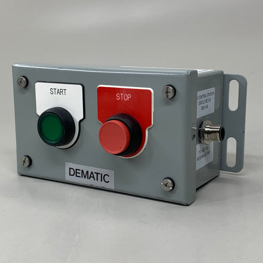 DEMATIC Enclosed Industrial Control Panel Start/Stop 7" x 3.5" Grey F75137164