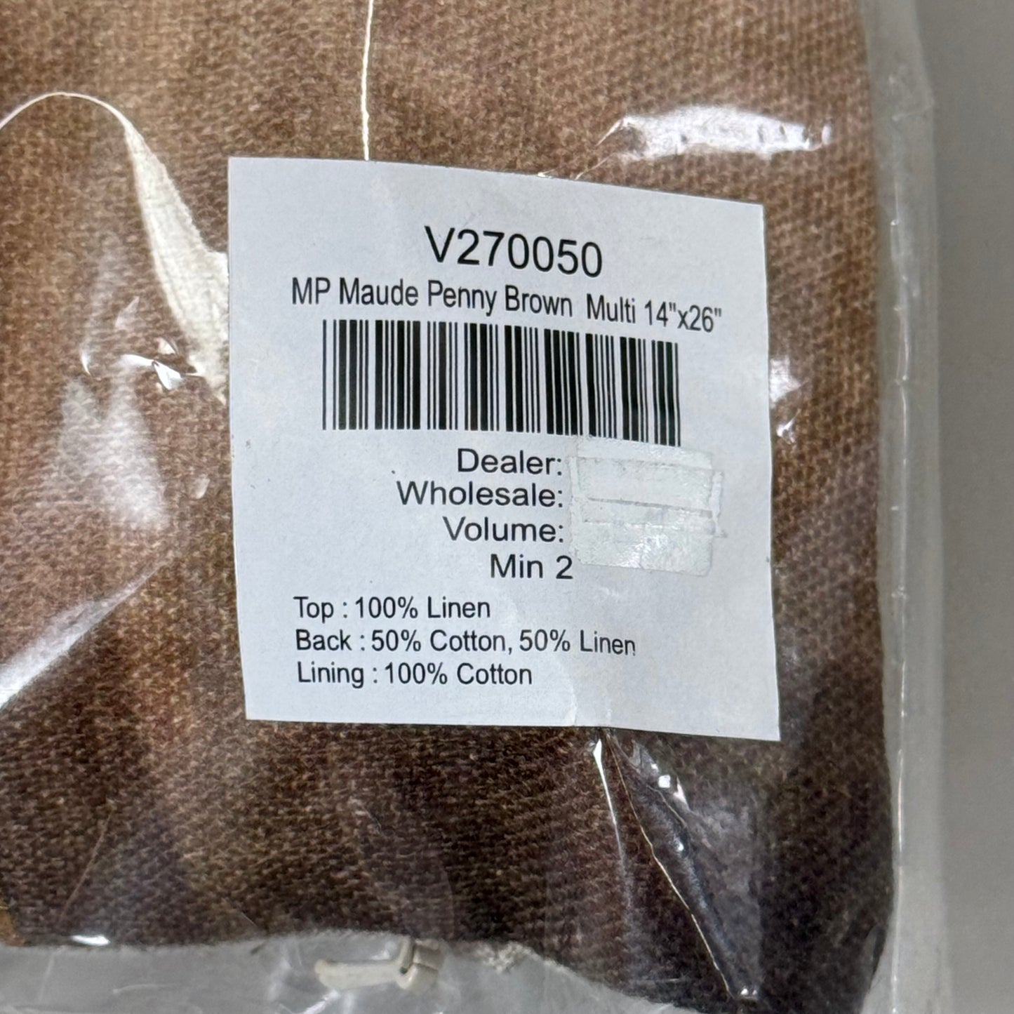 VILLA (Set of 2) MP Maude Penny Brown Multi Throw Pillow 14"x26"