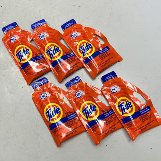 TIDE (2 PACK, 6 Total Pouches) Liquid Laundry Detergent Travel Size HE 1.31oz/ea