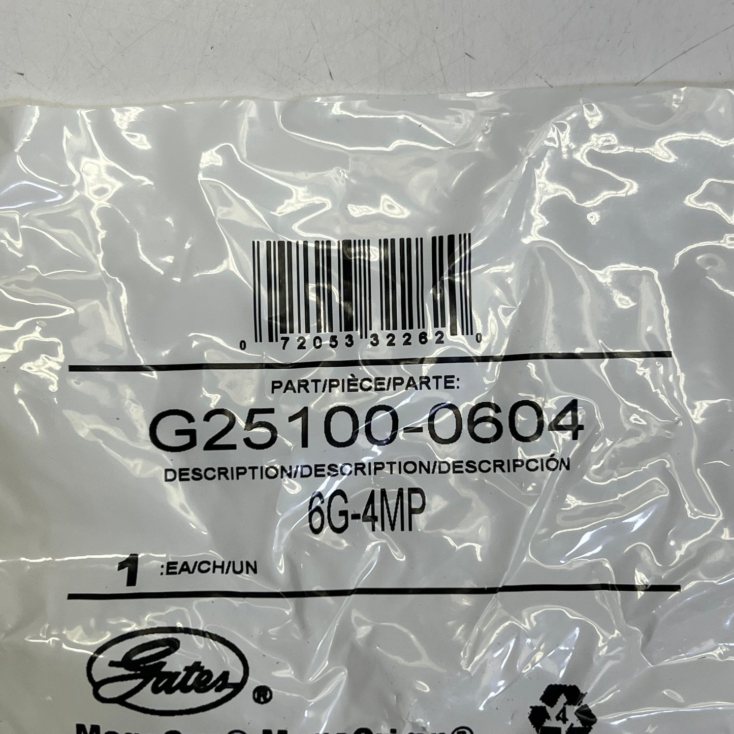 GATES (2 PACK) Male Pipe (nptf 30° Cone Seat) Coupling 3/8" x 2.32" G25100-0604