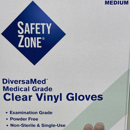 ZA@ SAFETY ZONE (1000-PACK) DiversaMed Non-Sterile Single-Use Glove Medium GVEP-MD-1C