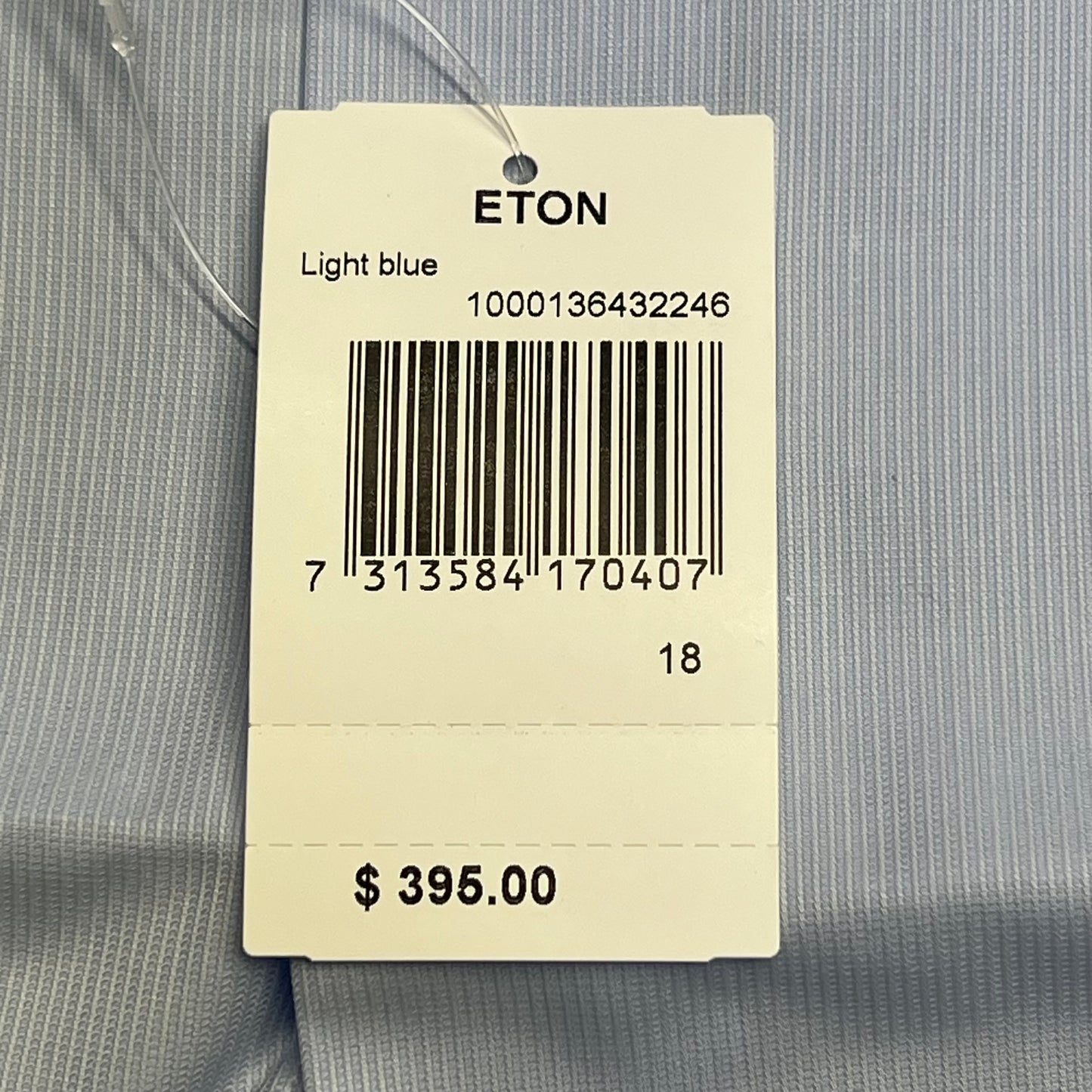 ETON Textured Twill Shirt Men's Contemporary Sz 46 Light Blue 1000136432243