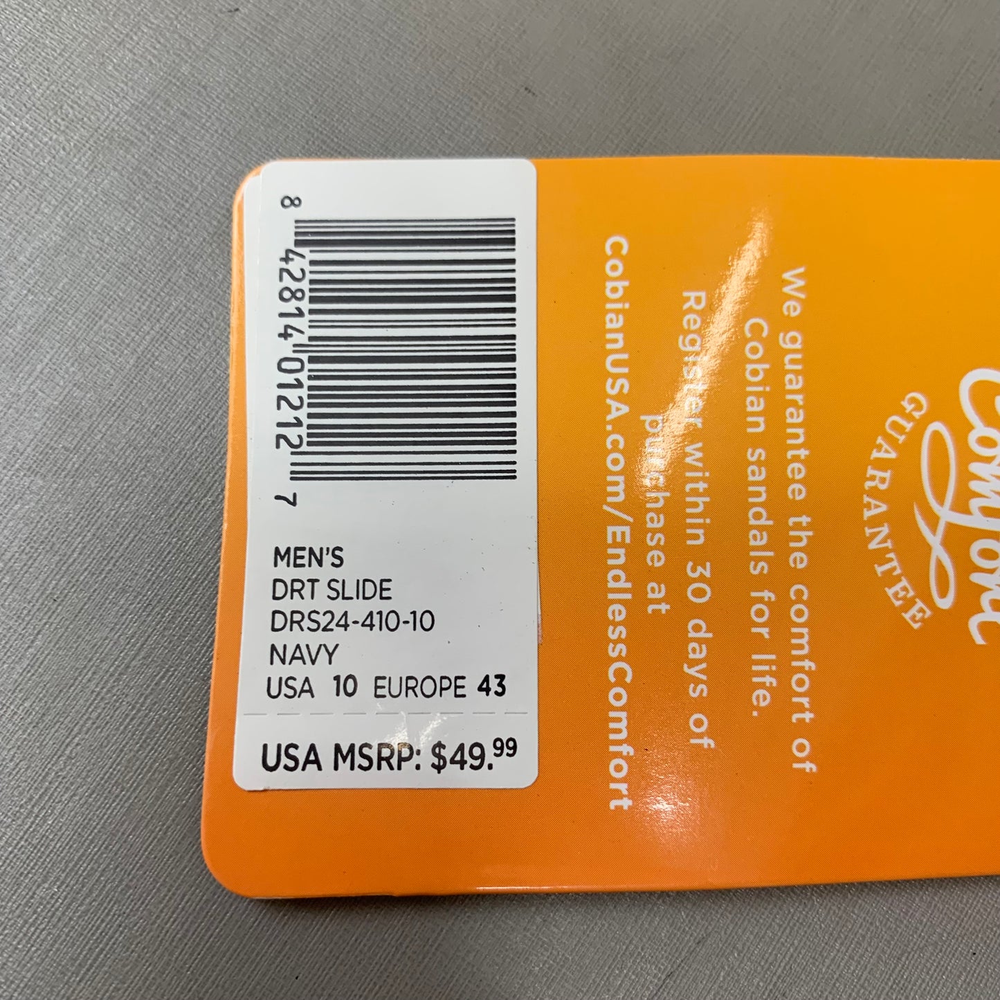 COBIAN DRT Synthetic Leather Strap Slide Sandals Men's Sz 10, 43 EU Navy DRS24-410-10