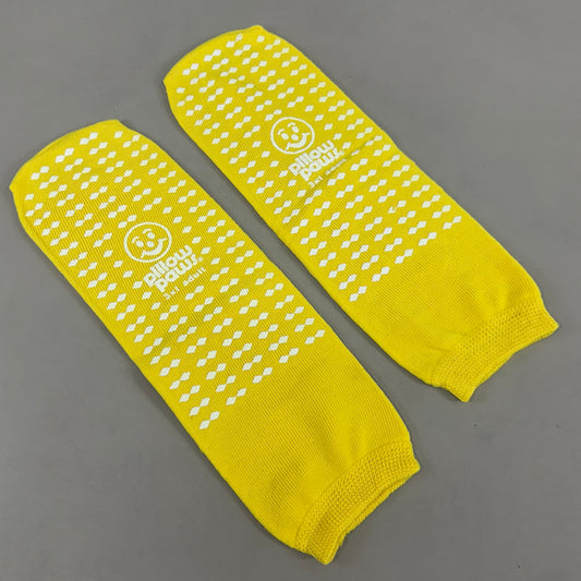 PILLOW PAWS (4 PACK) Unisex Non-Skid Slipper Socks Adult 3XL Yellow