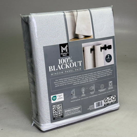 MEMBER'S MARK Window Panel Pair 100" W x 84" L, Light Grey