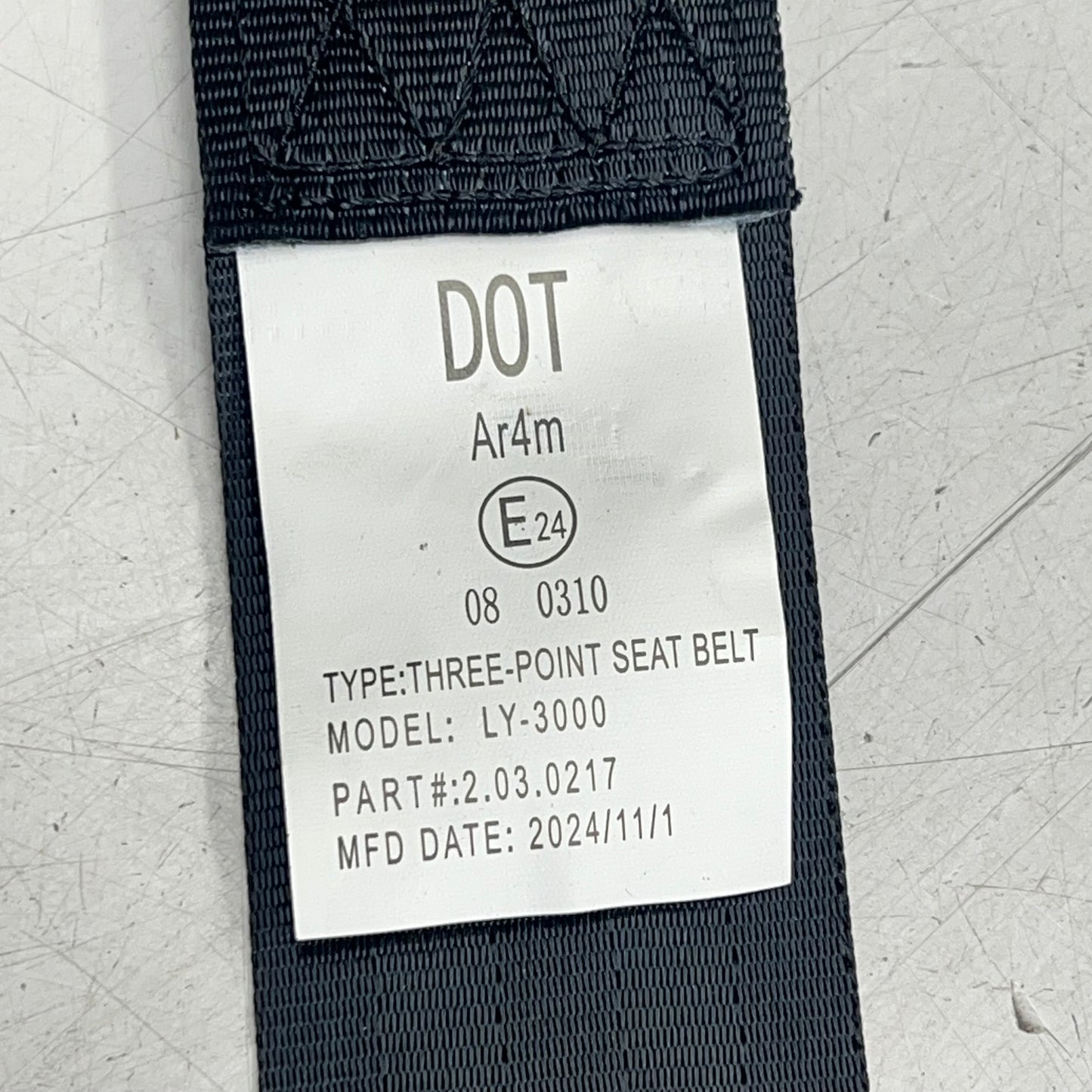 DOT Three Point Seat Belt for Evolution Golf Carts Blk 2.03.0217 LY-3000 (As-Is)