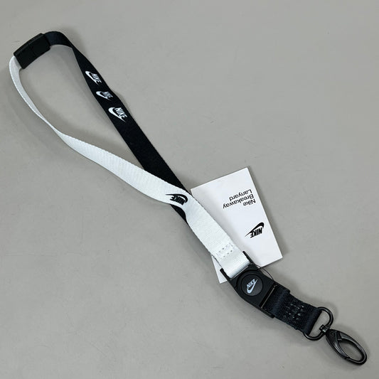 NIKE (2 PACK) Unisex Breakaway Lanyard 19" x 1" Black & White 89371