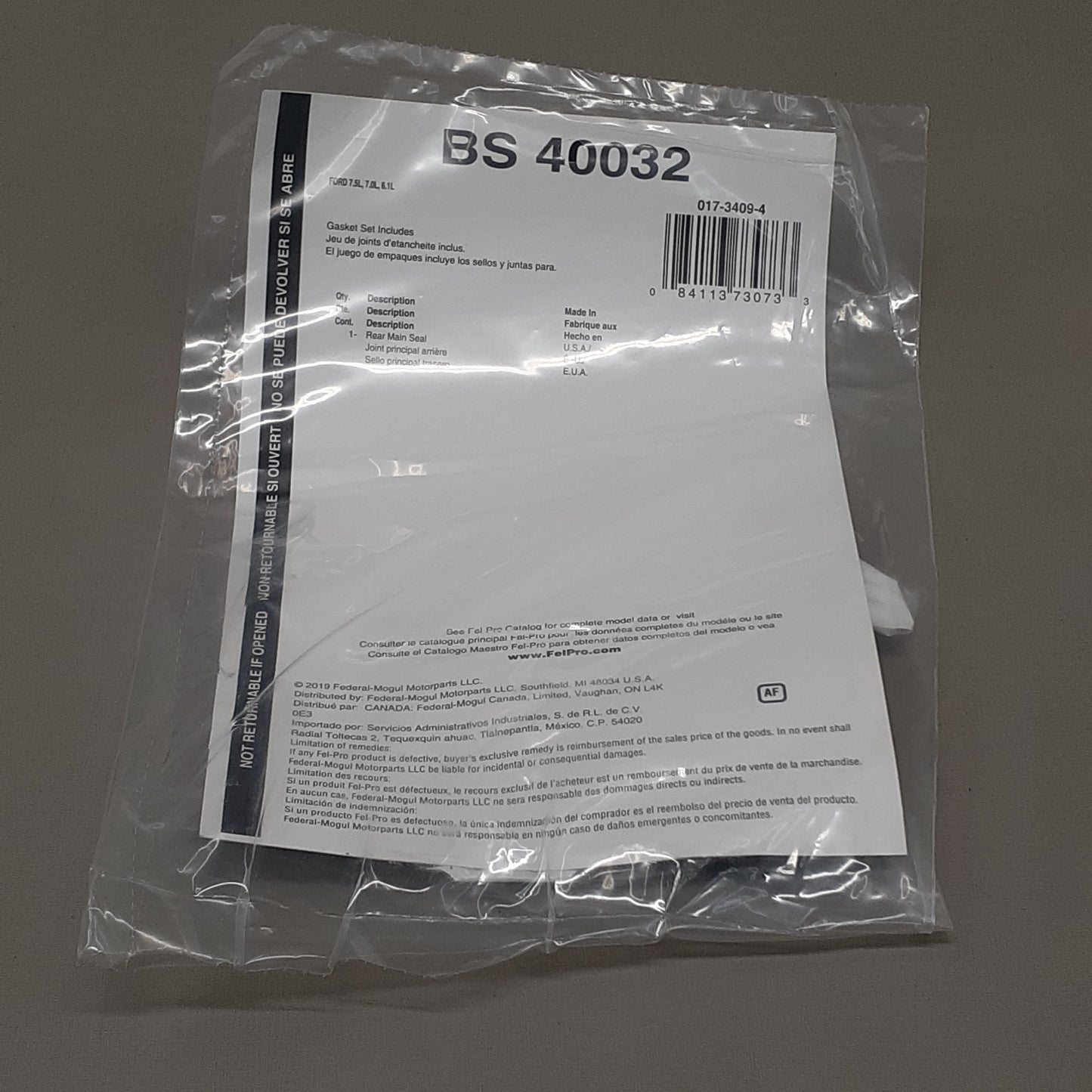 FEL-PRO Rear Main Seal Set BS40032 (New)