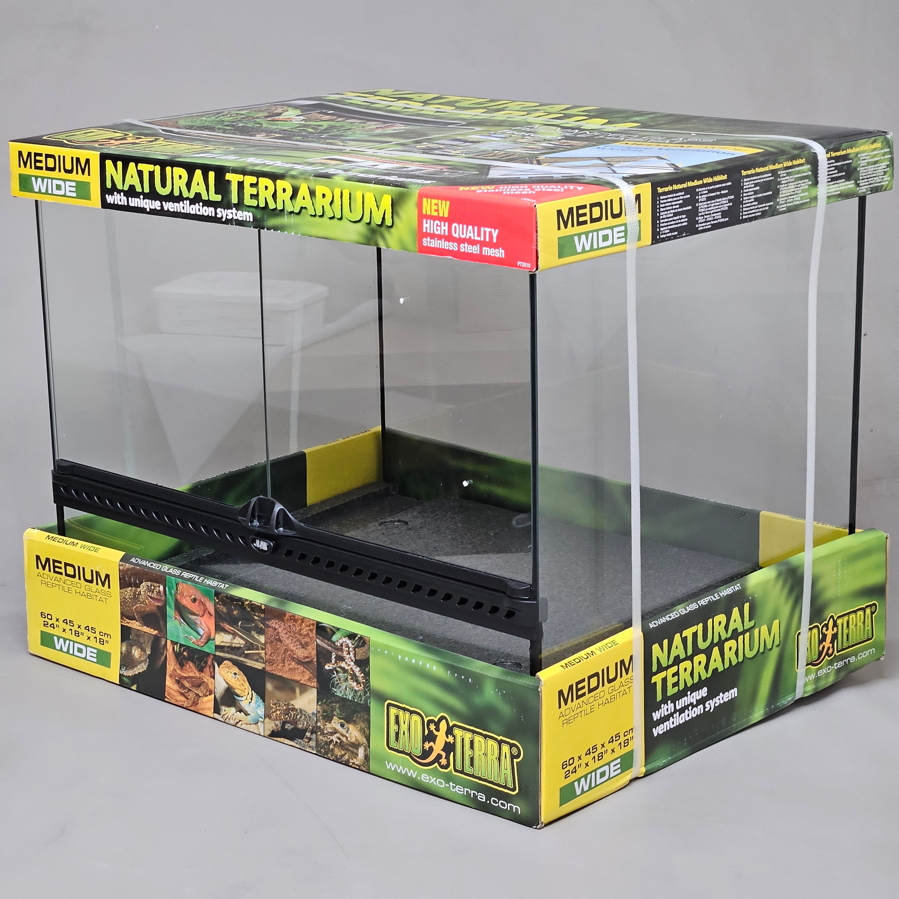 Tortoise Enclosure EXO-TERRA GLASS TERRARIUMS MEDIUM LOW 24 X