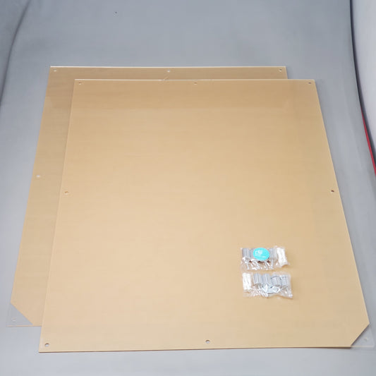 WEXEL ART Double Panel Floating Frame 34"x44" Clear Acrylic W/ 8 Silver Mounts