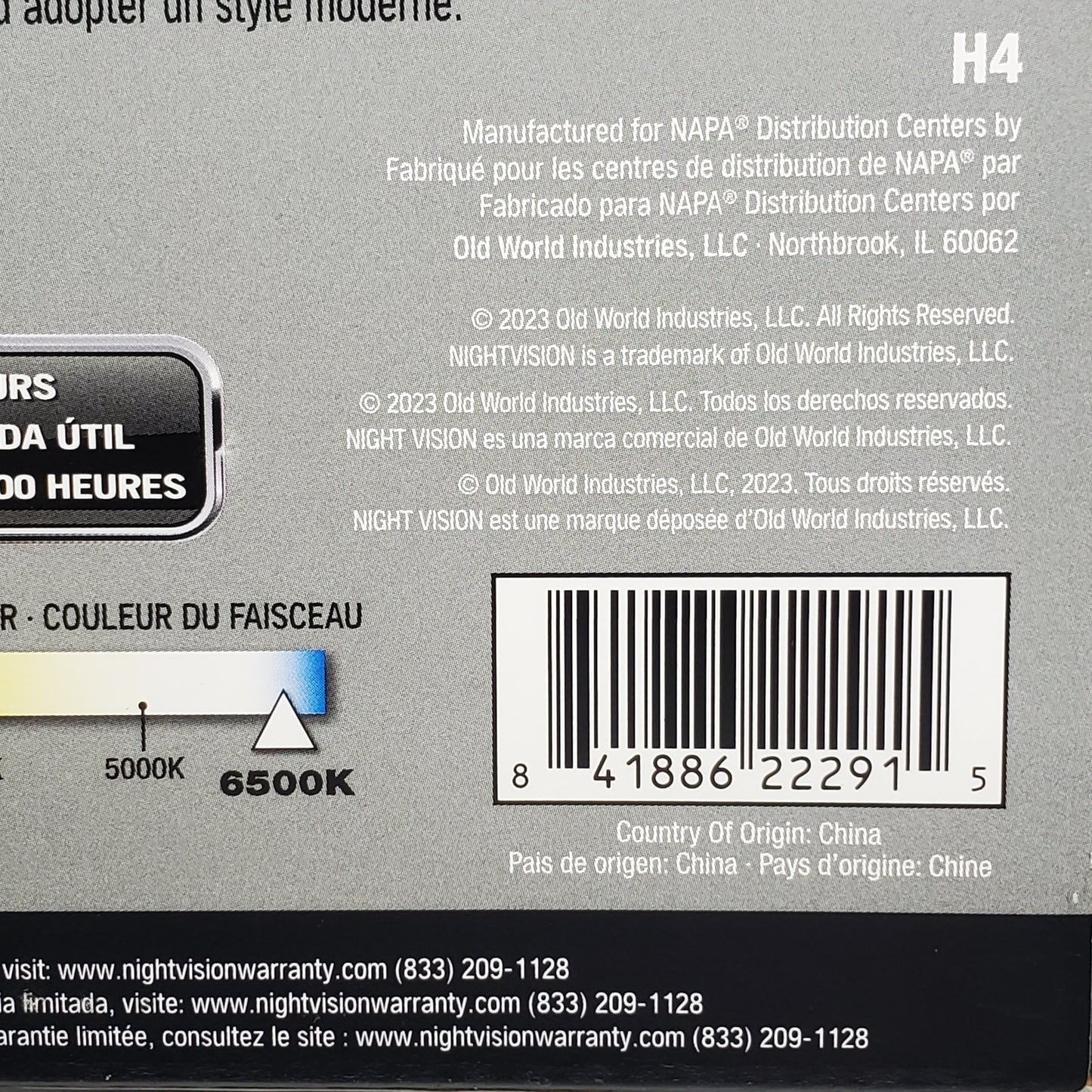 NAPA (2 Pack) NightVision LED Lamps Fog Light 6500k 2500/1900lm 9003NVLED2