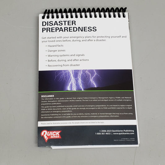 QUICK SERIES Disaster Preparedness Flip Book for Planning & Recovery 60 Pages (New Other)