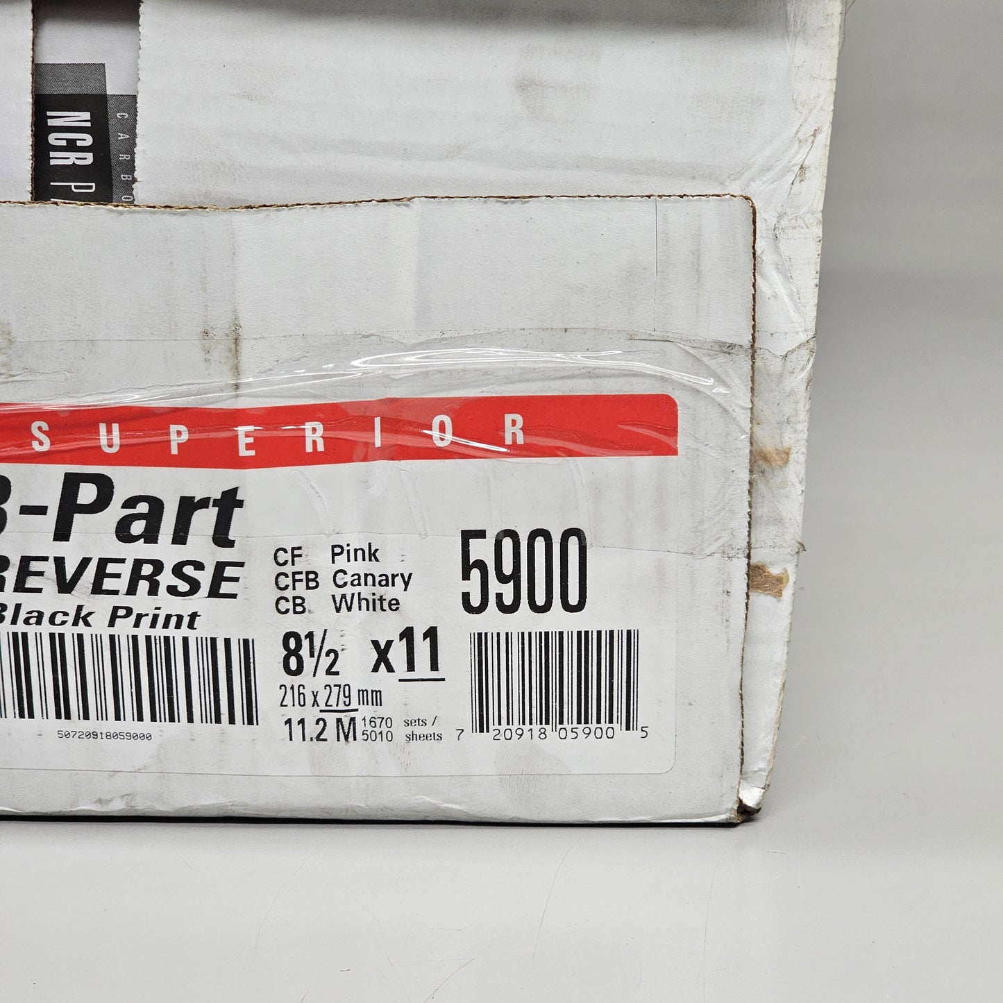 CARBONLESS NCR 5900 Paper Superior 3-Part Reverse Black Print 8.5" x 11" White 606-357