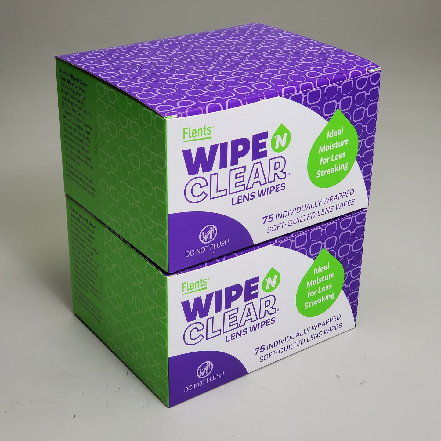 FLENTS (225 Wipes) Wipe N Clear Lens Wipes Individually Wrapped 402919