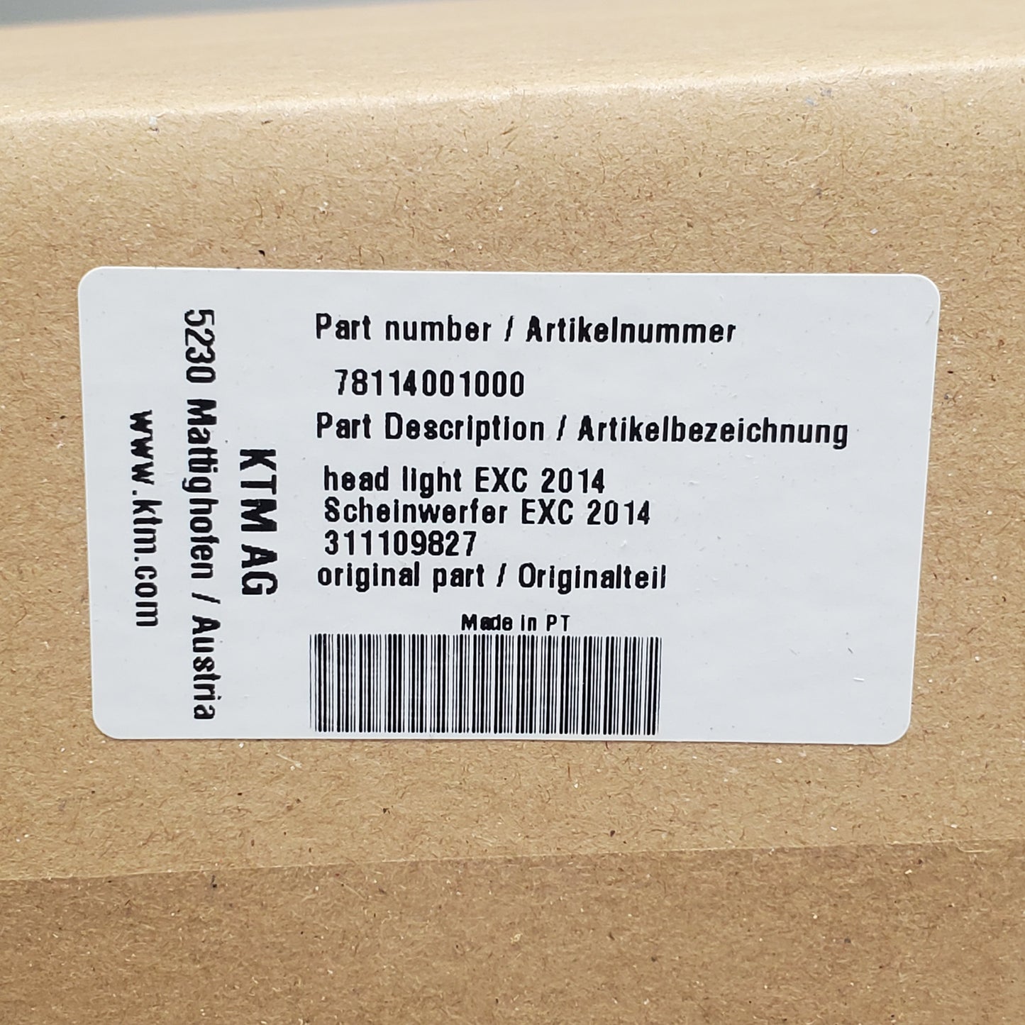 KTM Motorcycle Head Light Lamp EXC 2014 78114001000