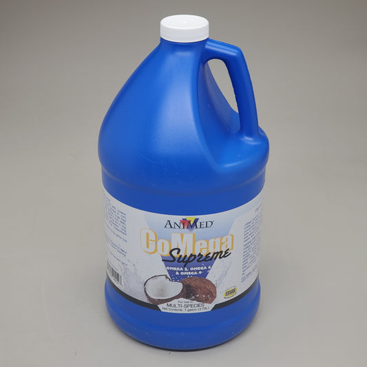 ANIMED (4 Pack) GoMega Supreme 1 Gallon Balanced Essential Fatty Acid Coat Supplement for Horses Omega 3, 6 & 9
