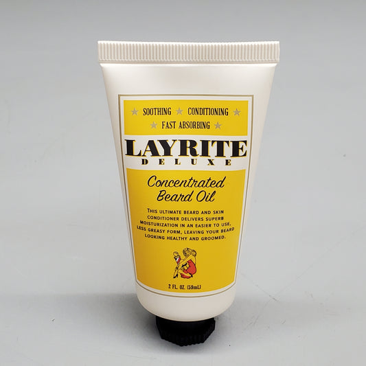 LAYRITE DELUXE Concentrated Beard Oil 2 fl oz Soothing Conditioning Fast Absorbing
