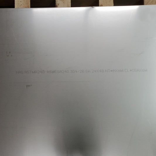 Thin Stainless Steel Sheet 3' x 8' 304 / 2B GA HT#AX6M CL#05AX6M ASMESA240