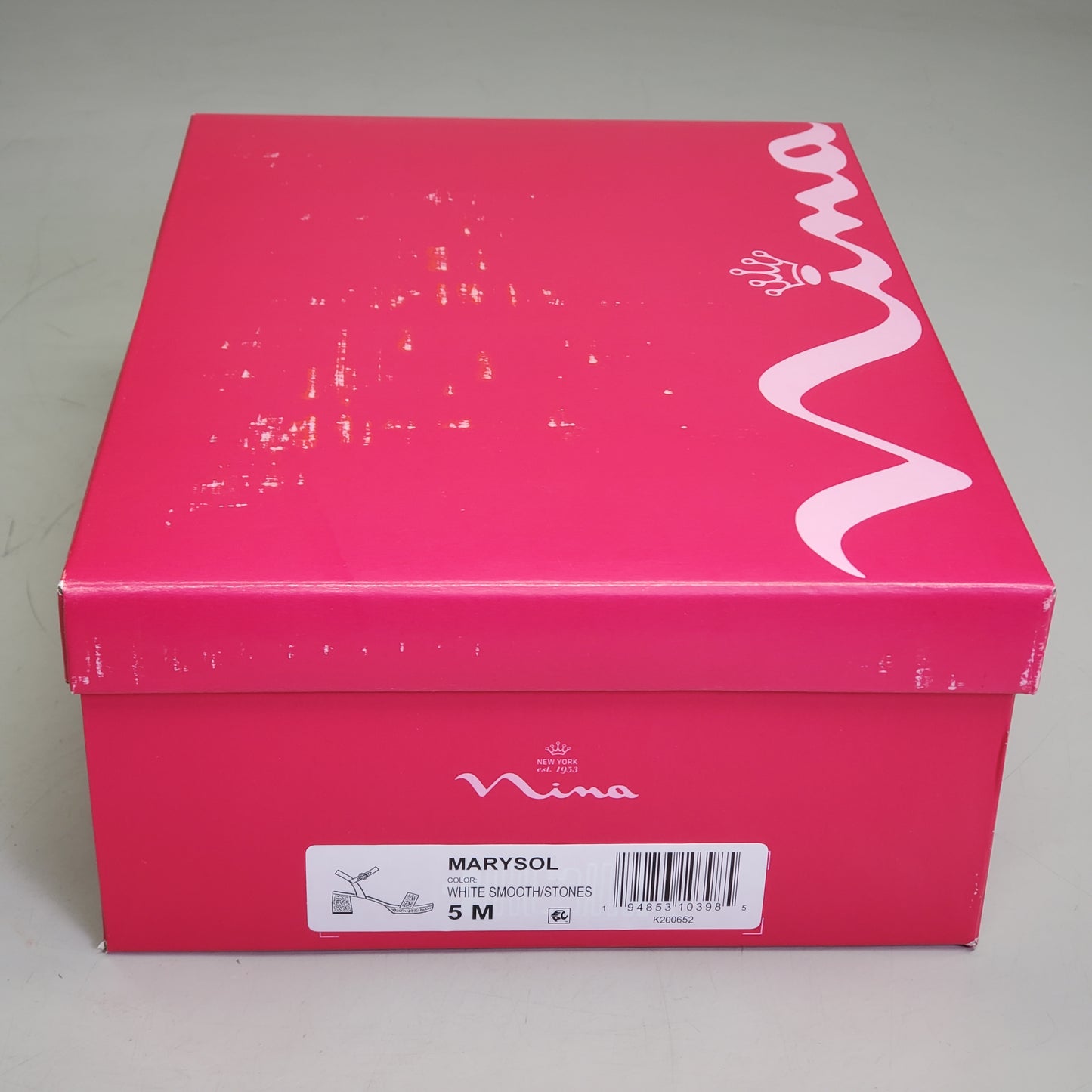 NINA Marysol Dress Sandals Girls SZ 5 M White Smooth / Stones K200652