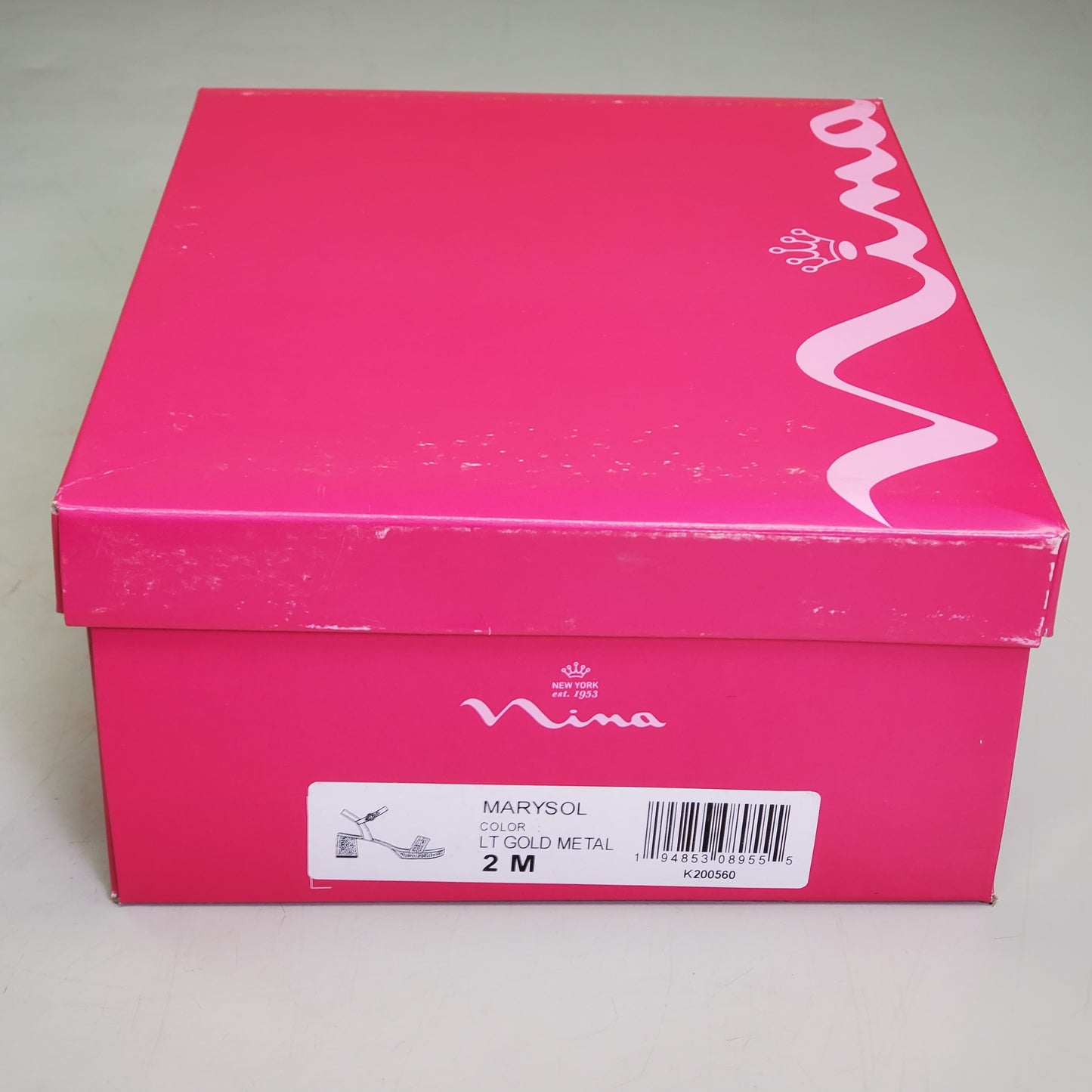 NINA Marysol Dress Sandals Girls SZ 2 M Gold Metal / Stones K200560