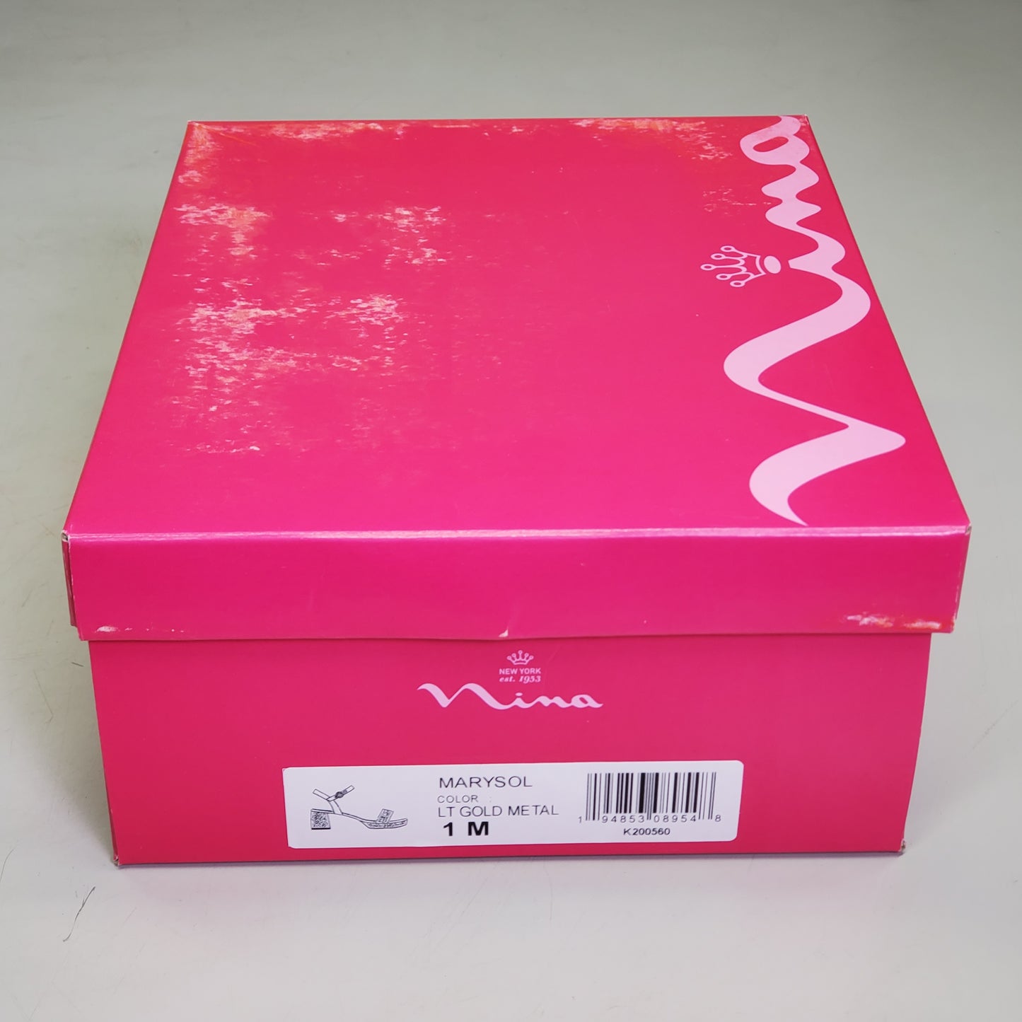 NINA Marysol Dress Sandals Girls SZ 1 M Gold Metal / Stones K200560