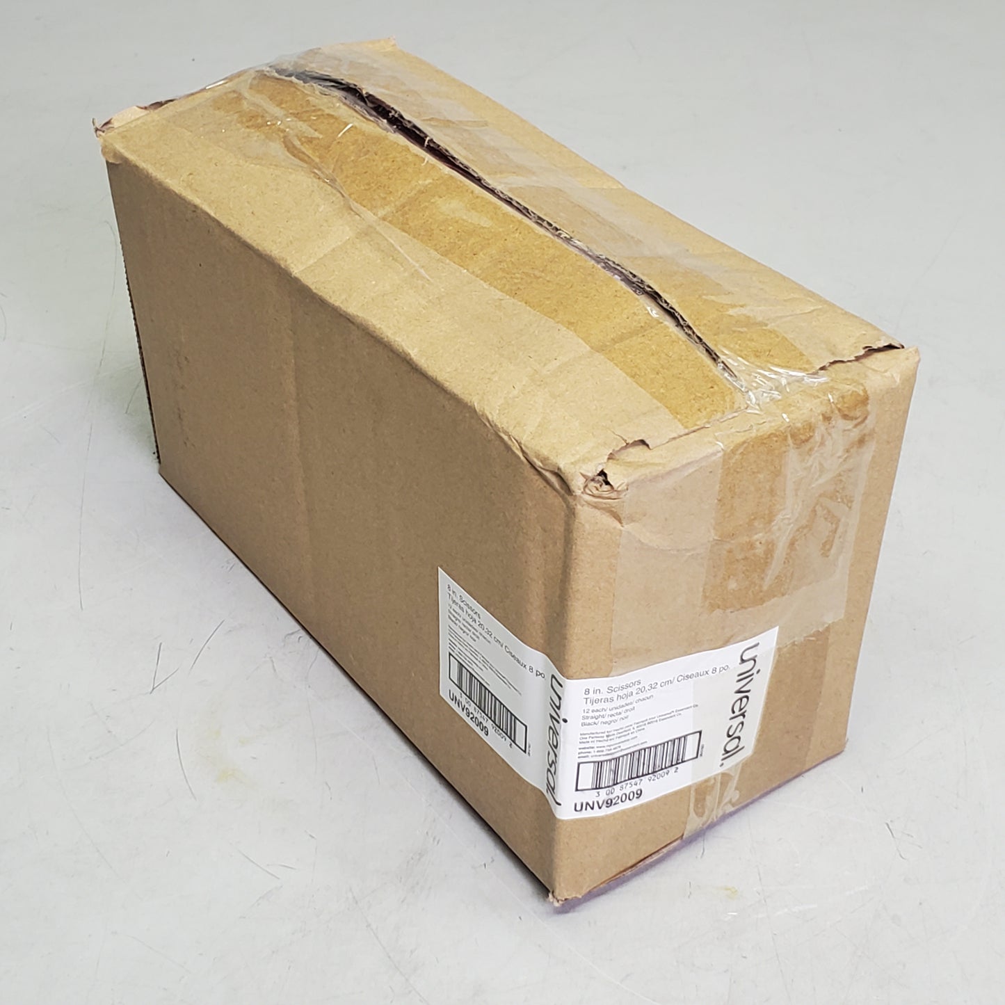 UNIVERSAL (12 Pack) Straight Stainless Steel Scissors 8" Black UNV92009