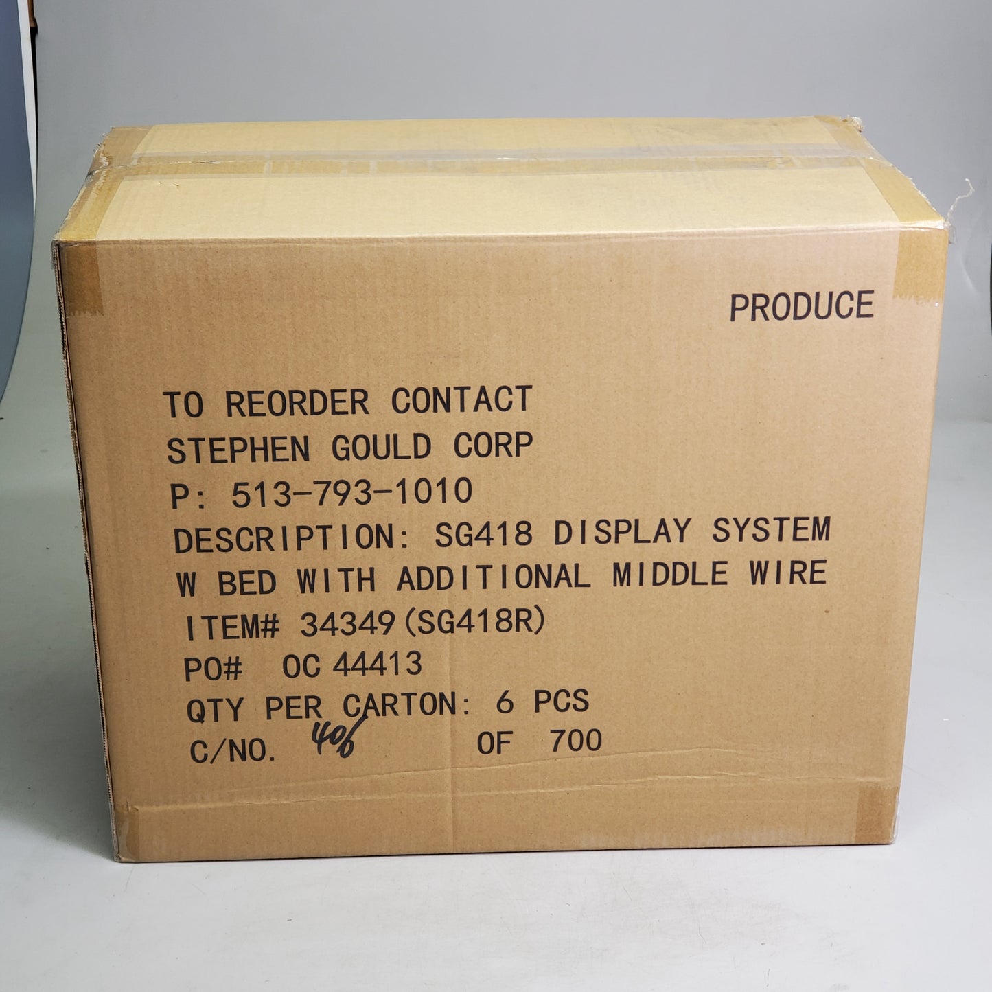 STEPHEN GOULD CORP (6 Pack) Retail Push Tray's Display System Bed W/ Additional Middle Wire ~5"x20" Black sg418 34349