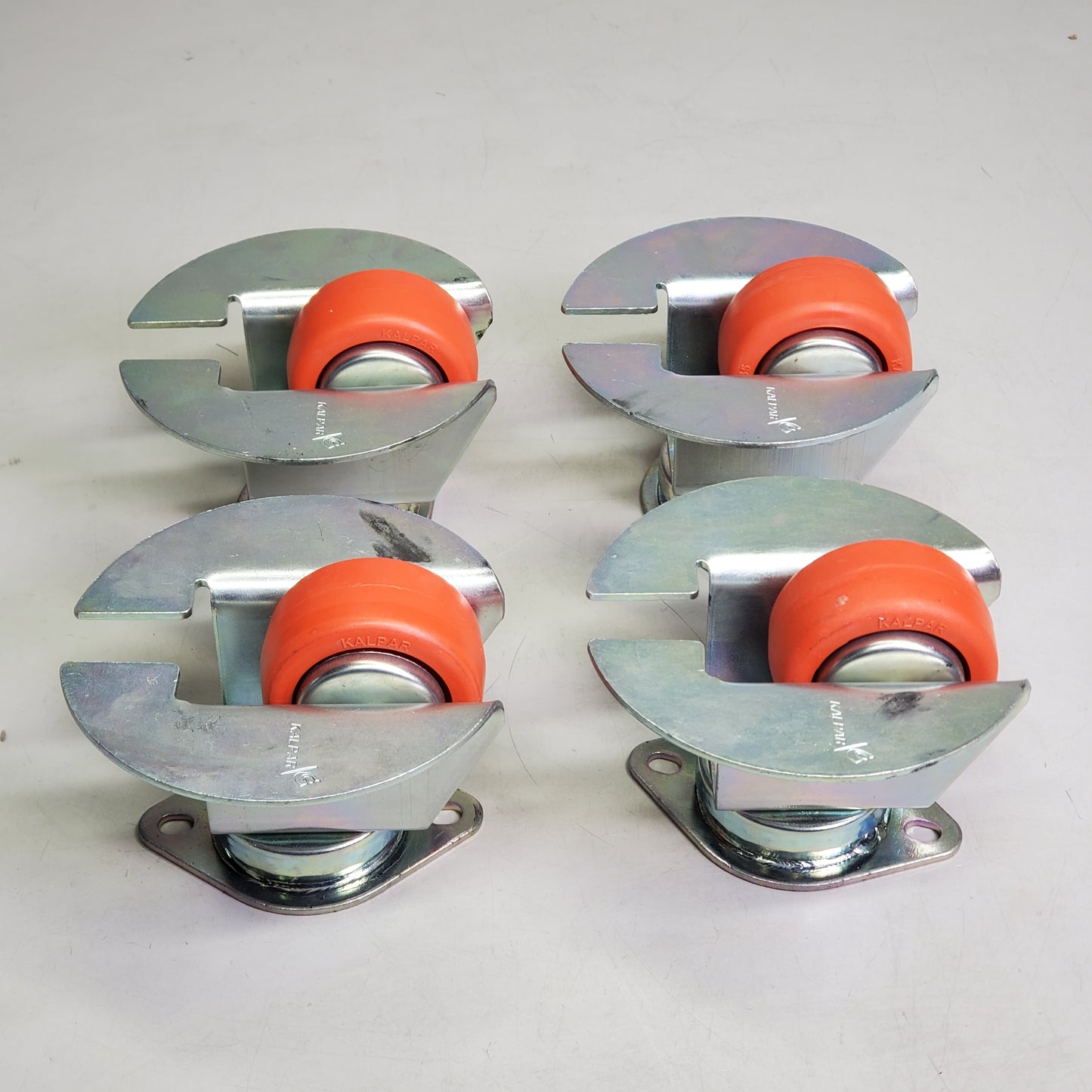 KALPAR (4 Pack) Air Cargo Caster W/ Toe Guard 70x35mm Orange / Gray