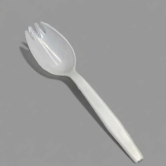 ZA@ YR FOODS (1000 PACK) Plastic Sporks Off White 3647 (Distressed Packaging)