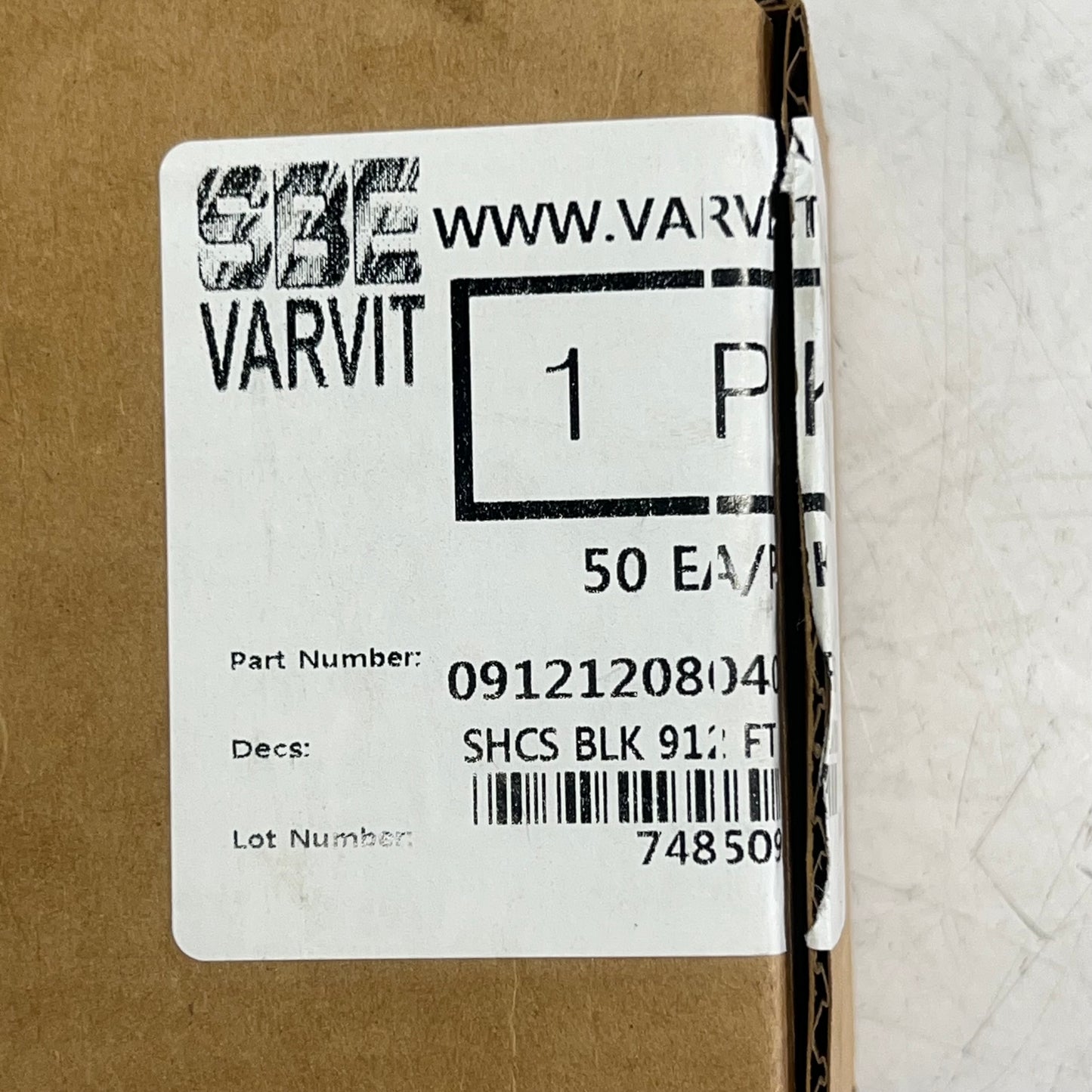 SBE VARVIT (50 PACK) Socket Head Cap Screws 912' 12.9m 8X40 Blk 09121208040PK050