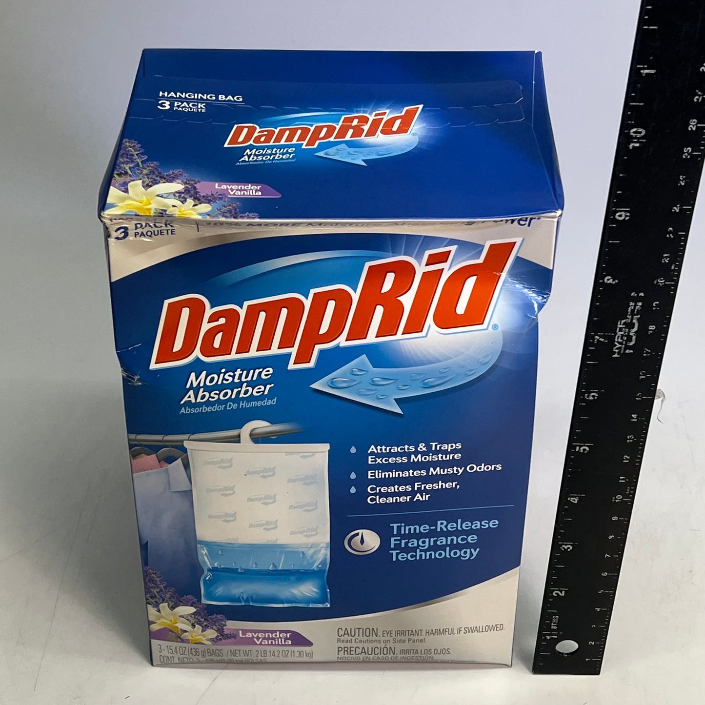 ZA@ DAMPRID (2 BOXES, 3 BAGS EACH) Moisture Absorber Lavender Vanilla Scent 15.4 oz White S3480C