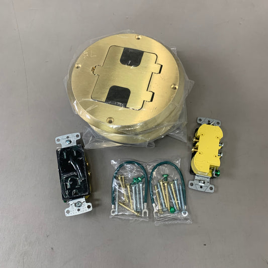 RACO Floor Box Kit Polished Brass 39779162