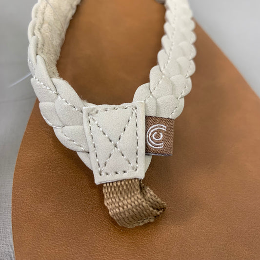 COBIAN Braided Pacifica Sandals Women's SZ 8, EU 38.5 Cream BBP23-110-8